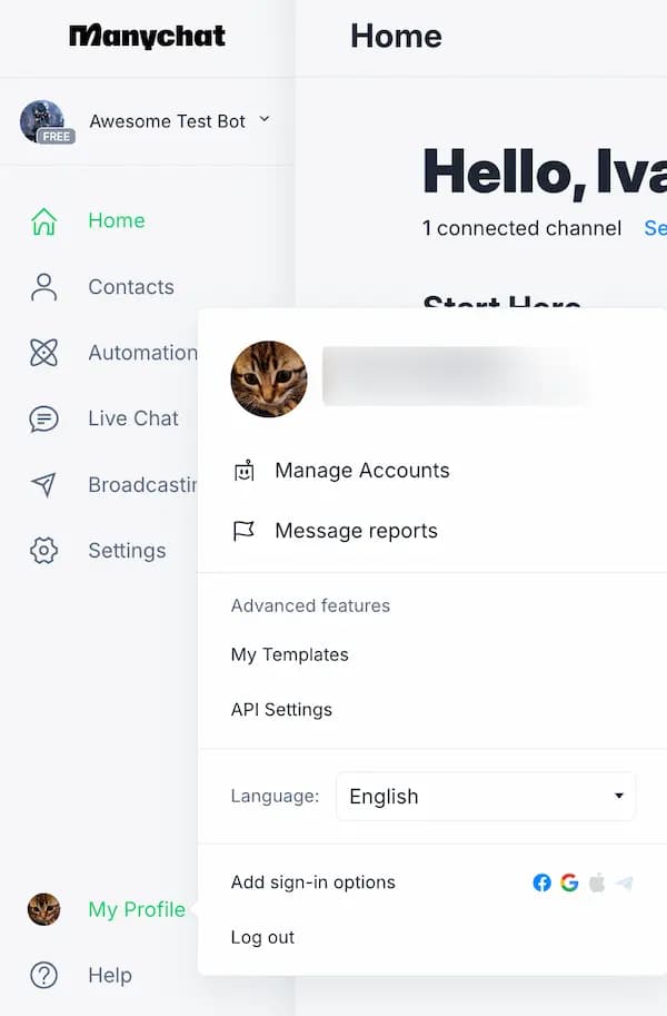 داشبورد ManyChat و بخش‌های اصلی مدیریت اتوماسیون دایرکت هوشمند اینستاگرام