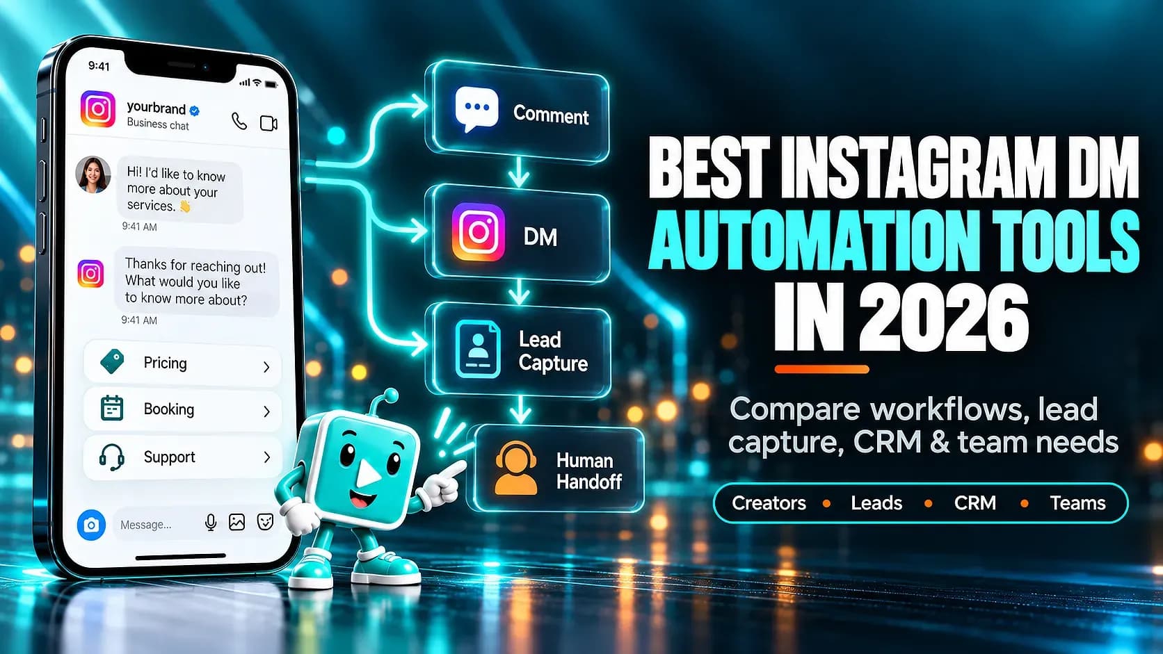 Comparison of Instagram DM automation tools for creators, businesses, and marketing teams